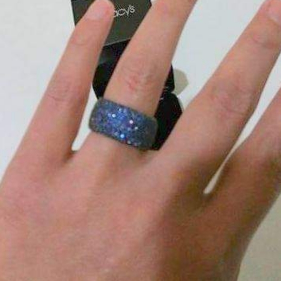 EFFY 14K White Gold Wide Band Ring featuring 3.60 carats of round Blue Sapphires - Picture 10 of 10